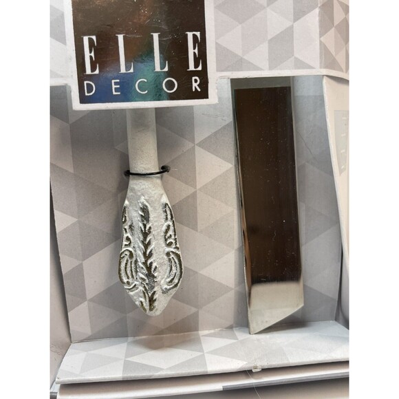 Elle Decor Set If 2 Cake White Gold Decorative Handle Serving Set New (Sm Flaw) - Picture 4 of 8